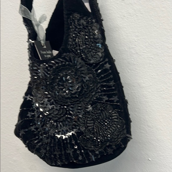 ✨Glamorous Black Sparkle Hobo Bag 🖤🤍 - Picture 3 of 10